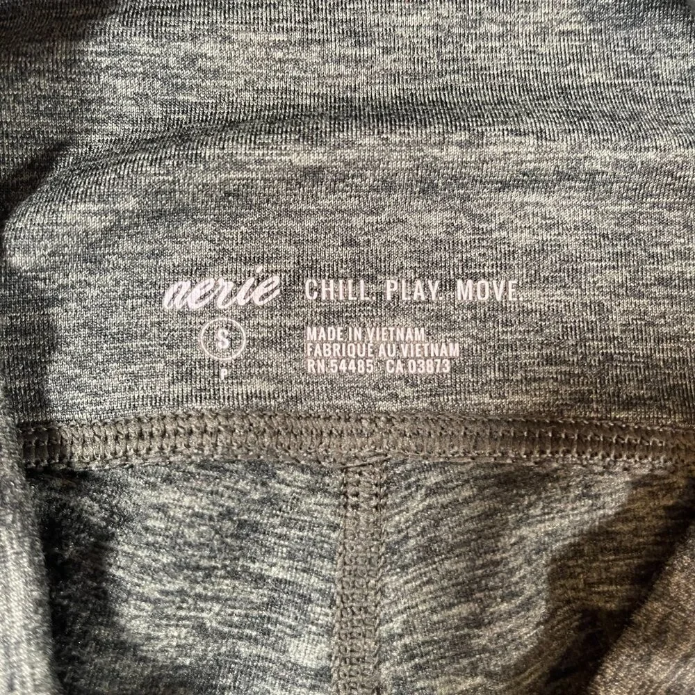 Aerie Chill Play Move Heathered Green Warm Legging with Pockets - Size Small